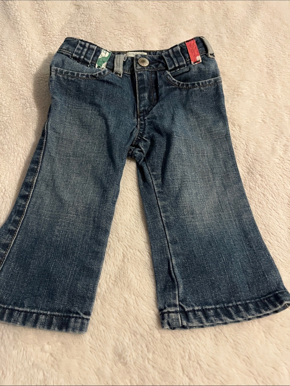 Old Navy Dark Blue Kids Denim Jeans with Red & Green Belt Loops
